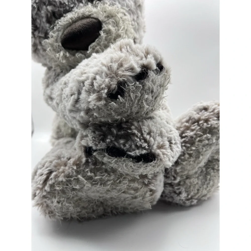 DEMDACO Giving Collection Plush Bear 12 Inch Gray Stuffed Animal Mismatched Ears